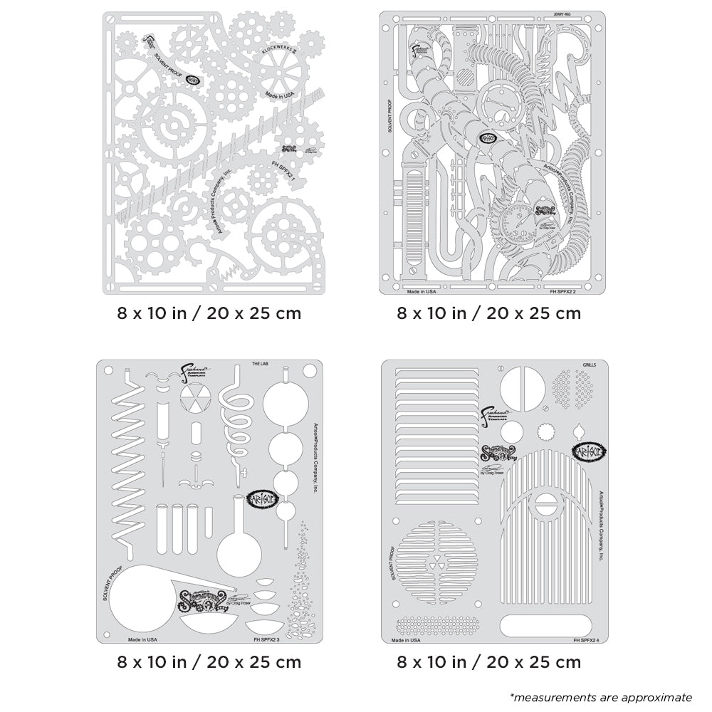 IWATA Artool Steampunk FX2 Set Freehand Airbrush Template by Craig Fraser | 758240151036