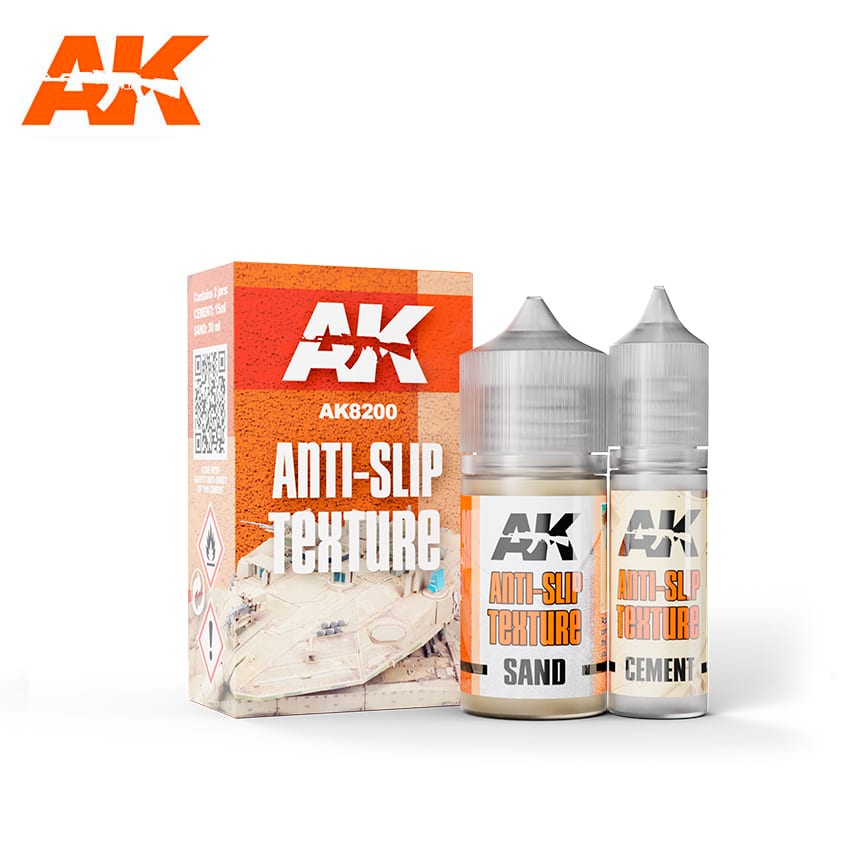 AK Interactive Anti-Slip Texture, 2 Jars - 30mL & 15mL | 8435568309128