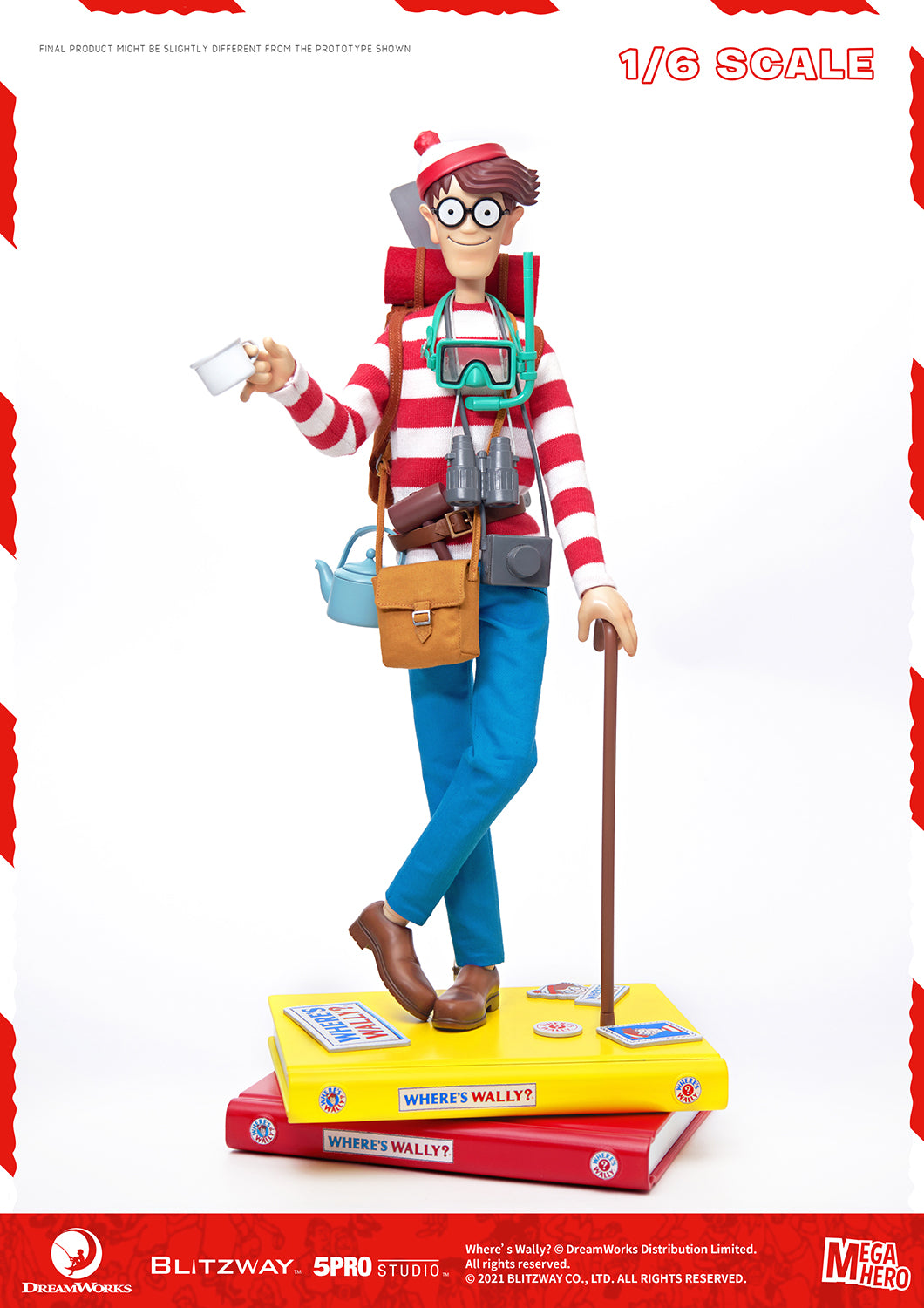 Blitzway Waldo 1/6th Scale Action Figure 'Where's Waldo', 5Pro Studio MEGAHERO Series | 880932147948