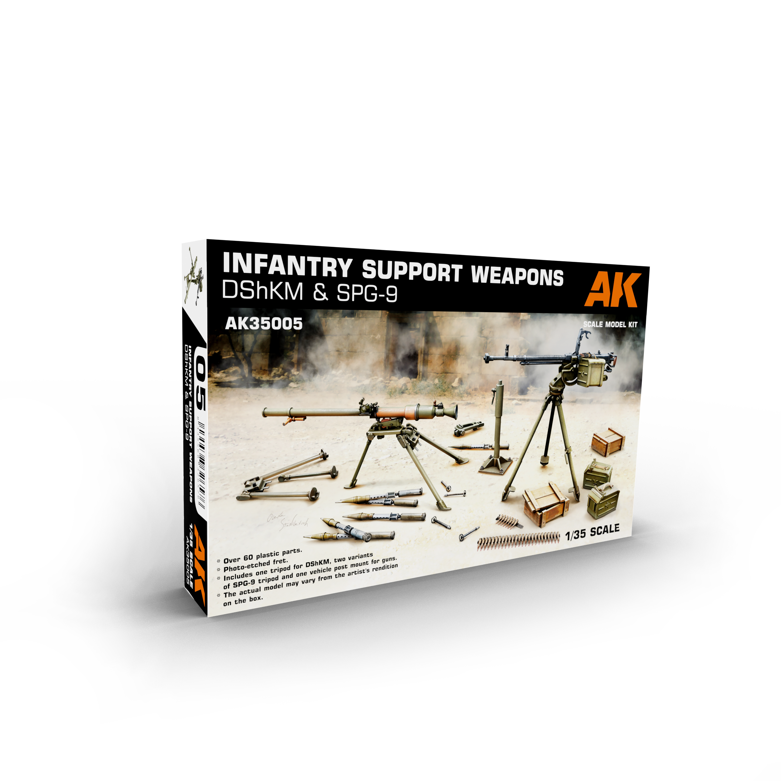 AK Interactive 1/35 Infantry Support Weapon Set 1: DShKM & SPG-9 | 8435568326576