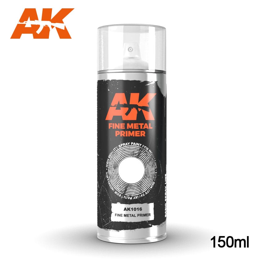 AK Interactive Fine Metal Primer - Spray 150ml | 8436564926395