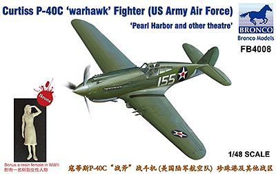Bronco Models 1/48 Curtiss P-40C Warhawk US Army Air Force Fighter | 6970162330311