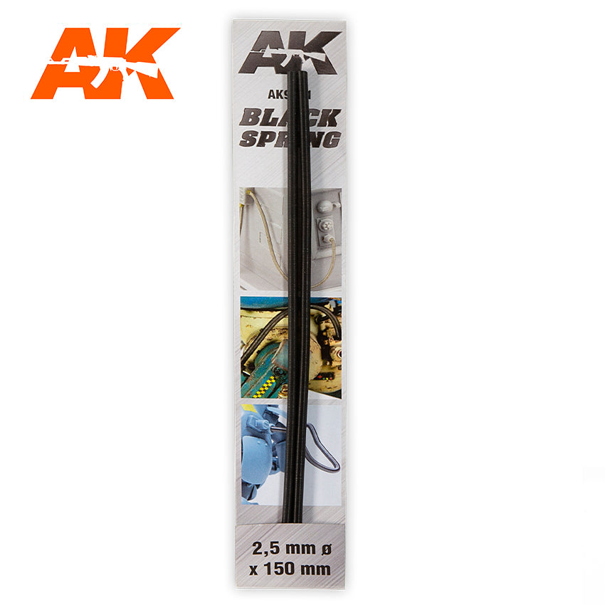 AK Interactive Black Spring 2.5mm | 8435568326323