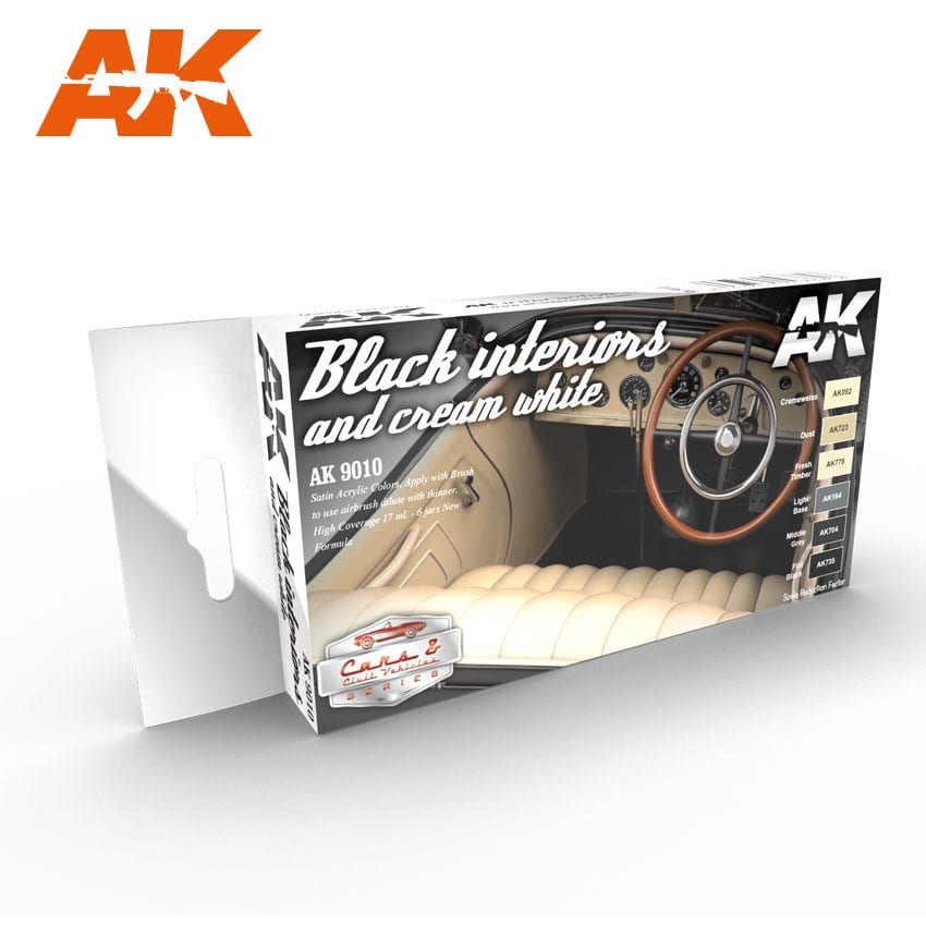 AK Interactive Black Interiors And Cream White | 8436564924544