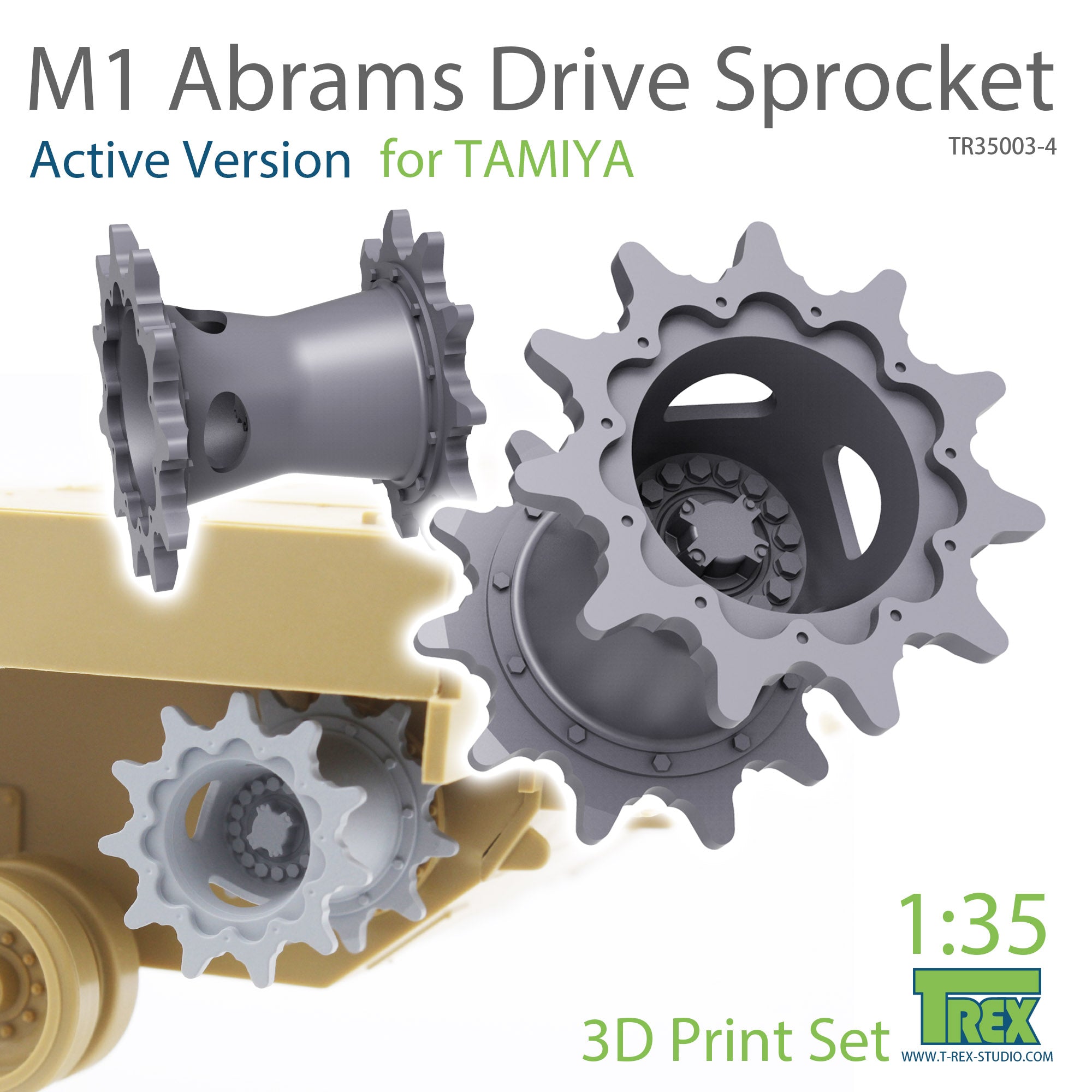 T-Rex Studio 1/35 M1 Abrams Sprocket Set A (Active Version) for Tamiya | 6973984750541