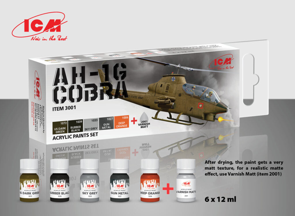 ICM Acrylic paint set for AH-1G Cobra (early production) | 4823044408252