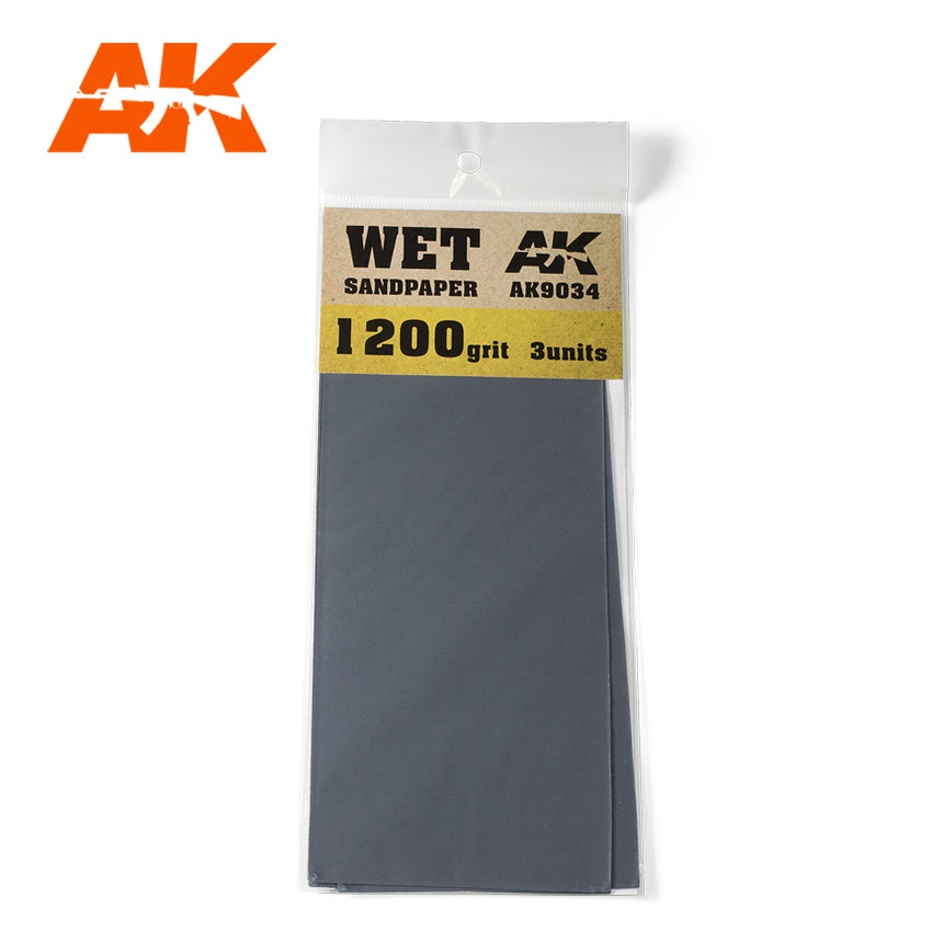 AK Interactive Wet Sandpaper 1200 Grit. 3 units | 8435568305397