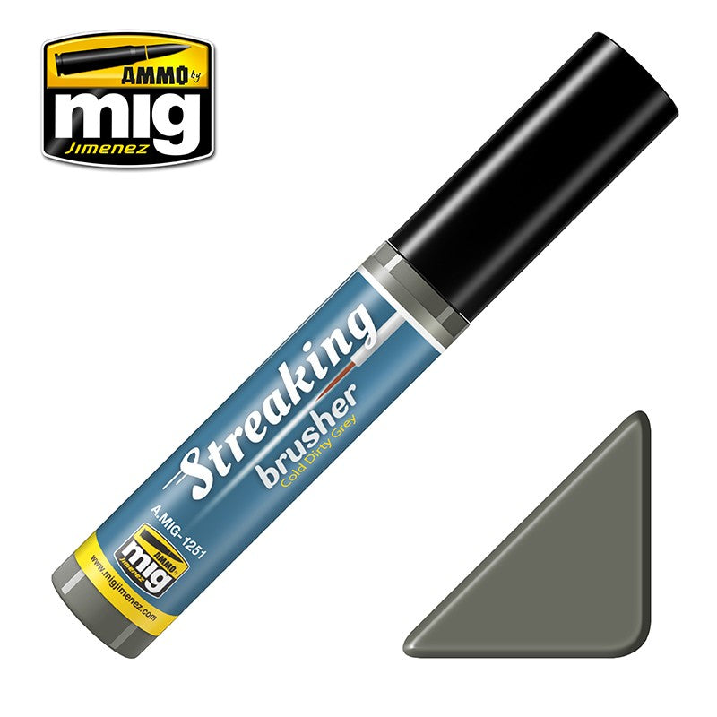 Ammo Mig Streakingbrusher - Cold Dirty Grey | 8432074012511