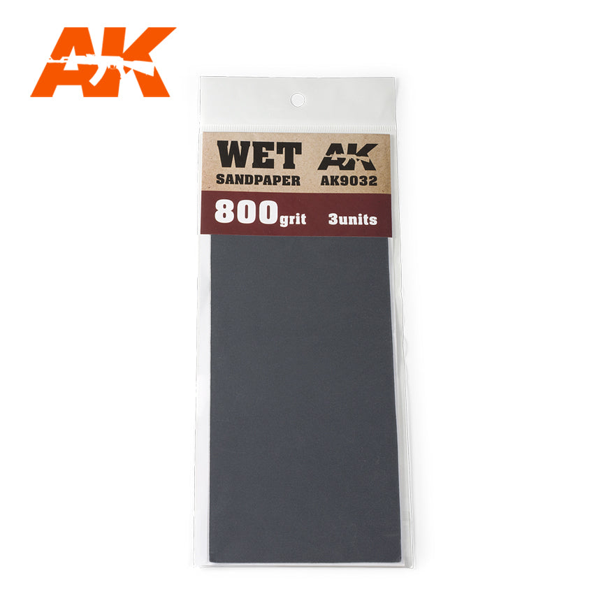 AK Interactive Wet Sandpaper 800 Grit. 3 units | 8435568305373