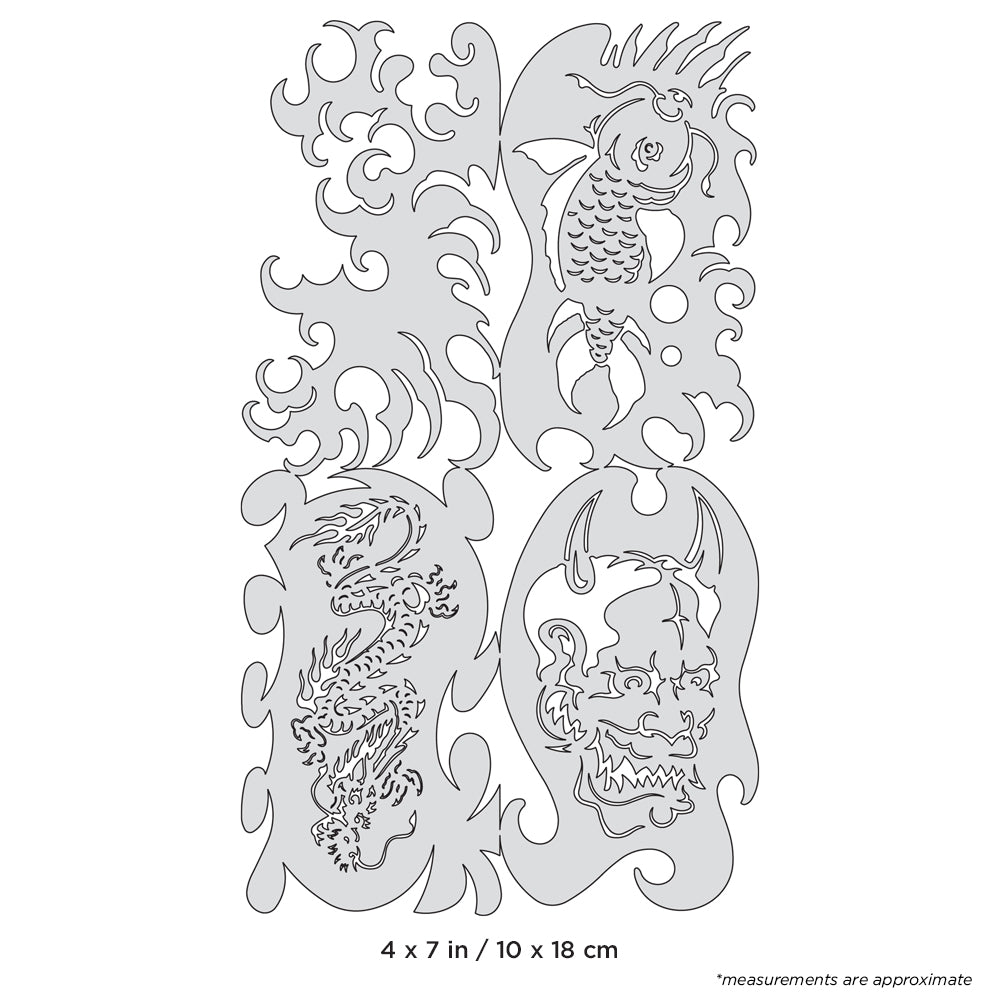 IWATA Artool Kanji Motto Nano Freehand Airbrush Template by Dennis Mathewson | 758240150718