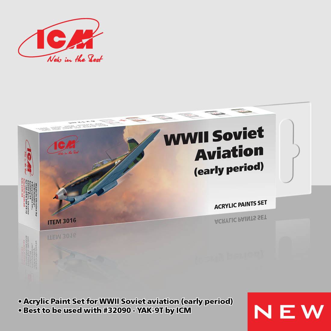 ICM Acrylic Paint Set for WWII Soviet aviation (early period) | 4823044409235
