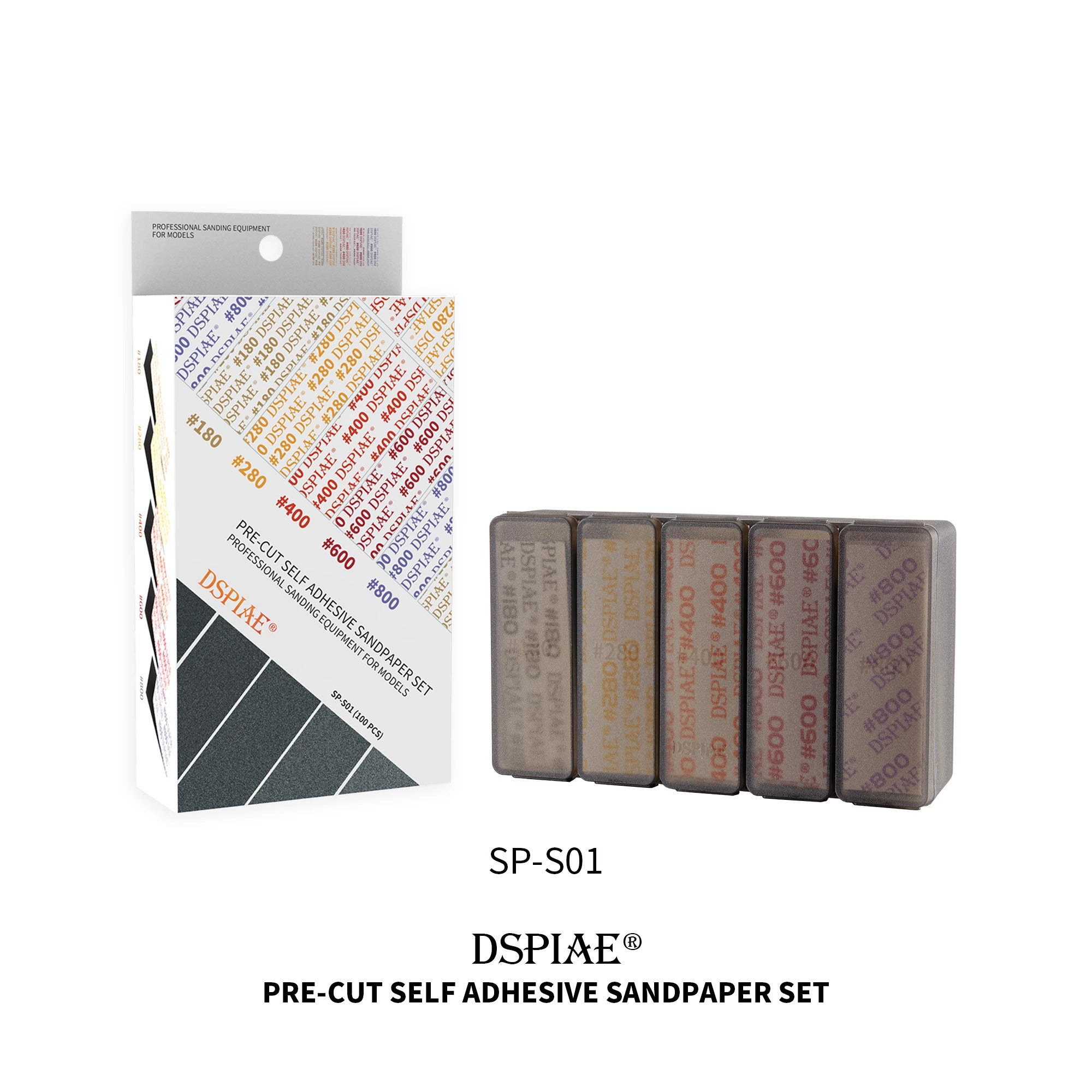DSPIAE #180-#800 Adhesive Sandpaper Set 100pcs | 6970845565832
