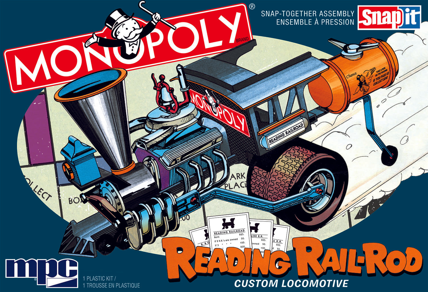MPC 1/25 Monopoly Reading Rail-Rod Custom Locomotive Snap Fit Kit | 849398047750