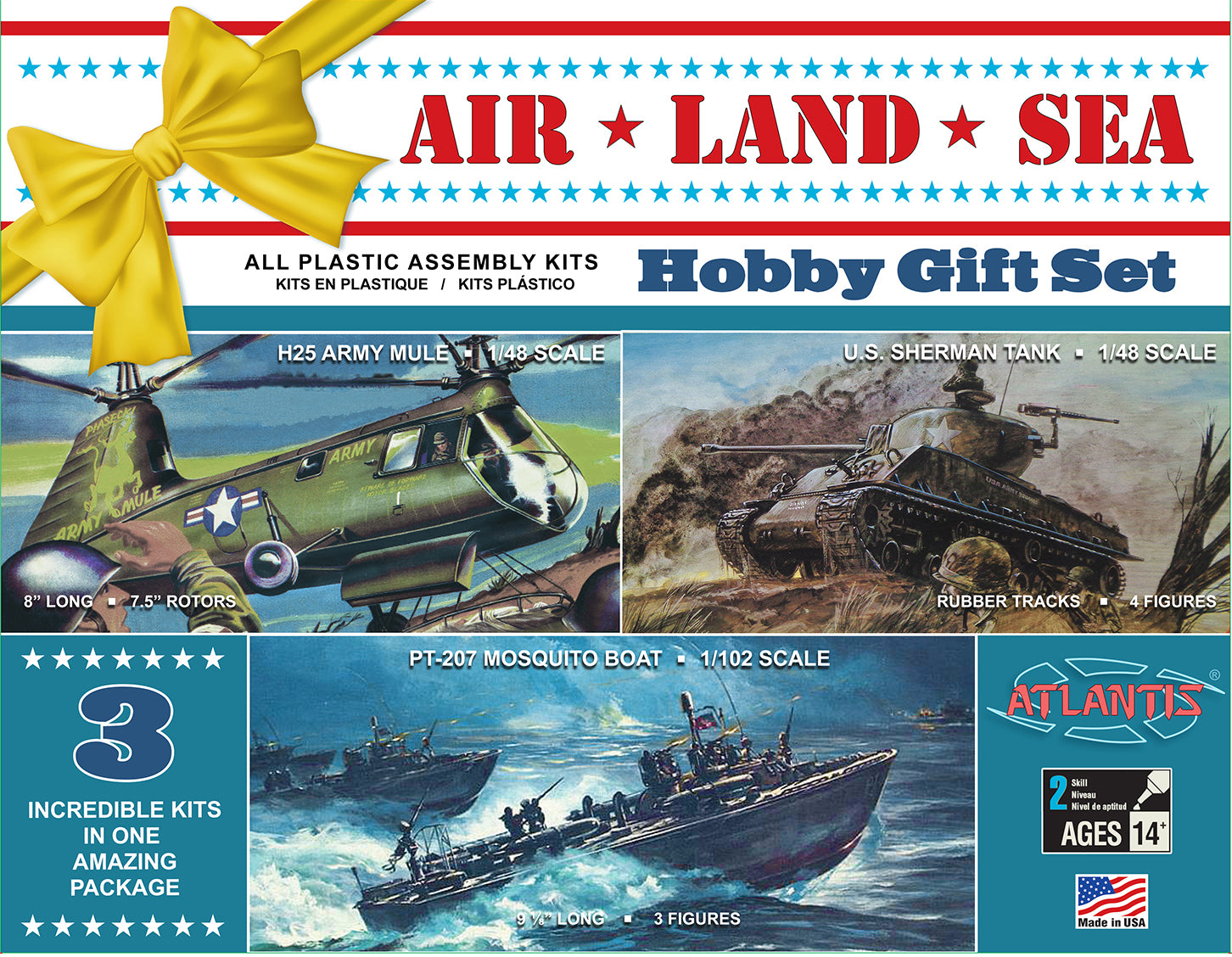 Atlantis US Navy Air, Land & Sea Sherman Tank, HUP-2, PT Boat | 850002740677