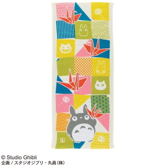 Marushin Studio Ghibli Imabari Gauze Series (Face Towel) "My Neighbor Totoro" - Origami, Size: 13.4" x 31.5" | 4992272585315