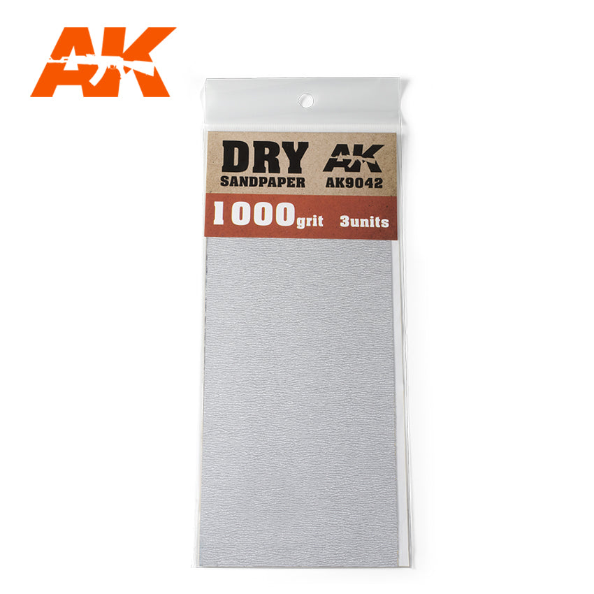AK Interactive Dry Sandpaper 1000 Grit. 3 units | 8435568305465