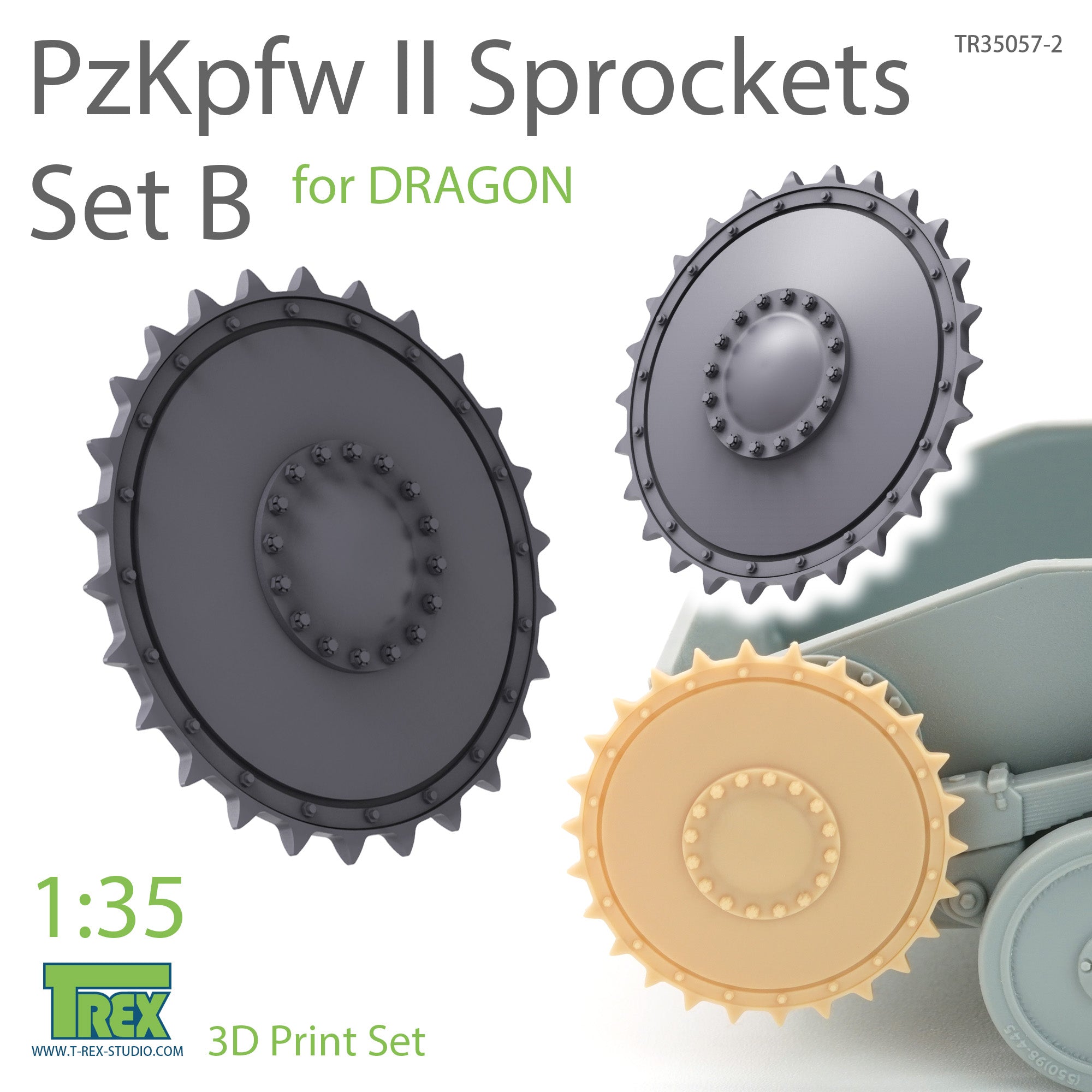 T-Rex Studio 1/35 PzKpfw II Sprockets Set B for Dragon | 6973984750992