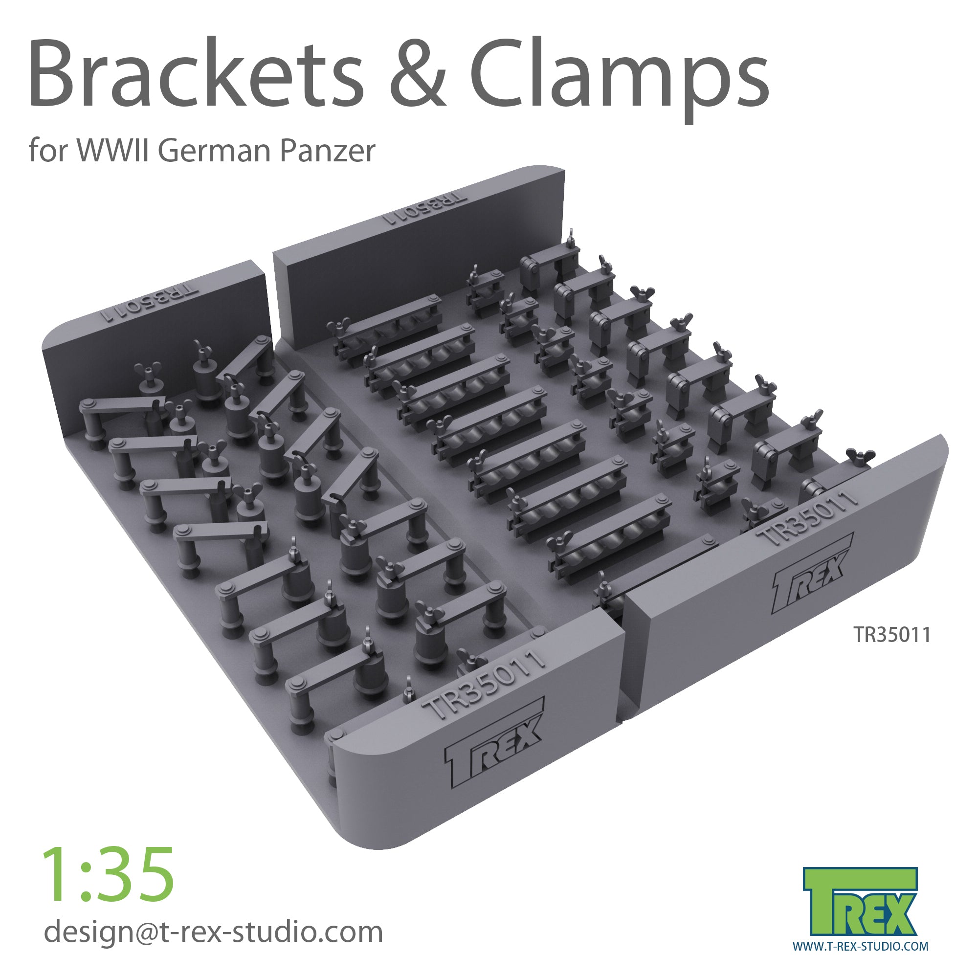 T-Rex Studio 1/35 Brackets & Clamps for German Panzer Set | 6973984750008