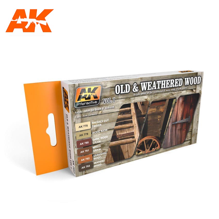 AK Interactive Old And Weathered Wood Vol.1 Colors Set | 8436535575621