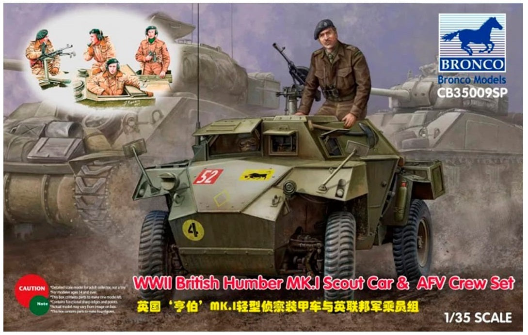 Bronco Models 1/35 WWII British Humber MK.I Scout Car & AFV Crew Set | 6970162330120
