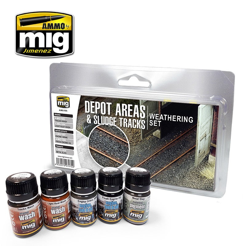 Ammo Mig Depot Areas & Sludge Tracks Weathering Set | 8432074074700