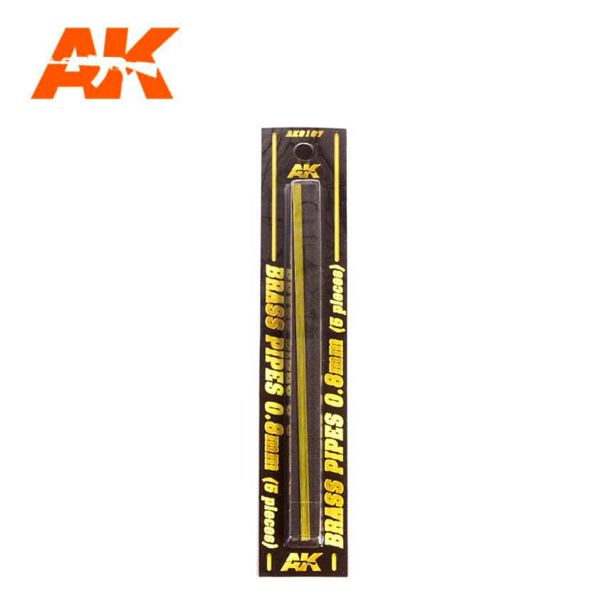 AK Interactive BRASS PIPES 0.8mm, 5 units | 8435568307131