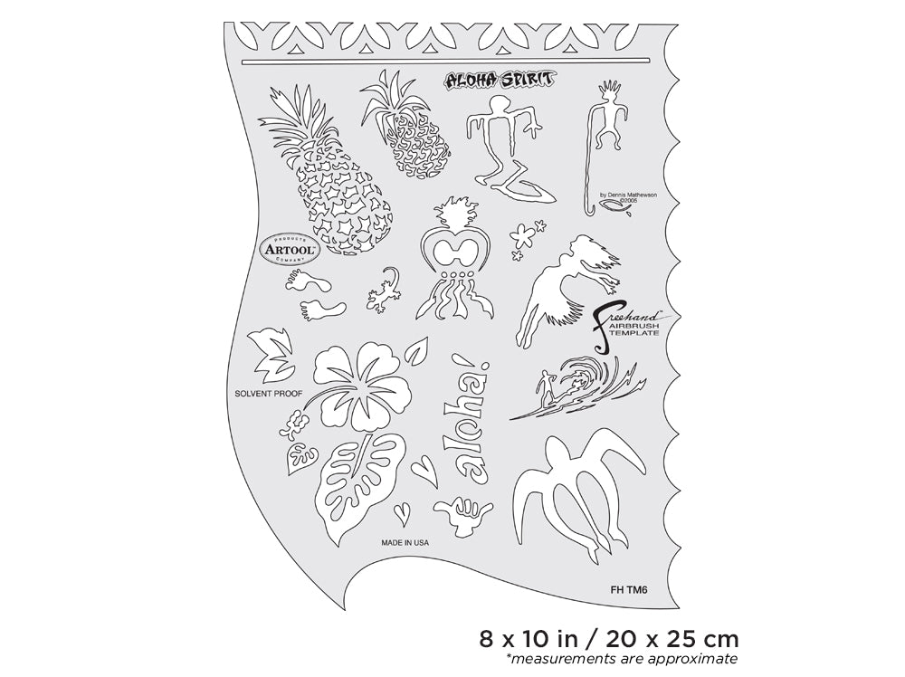 IWATA Artool Tiki Master Aloha Spirit Freehand Airbrush Template by Dennis Mathewson | 758240132875