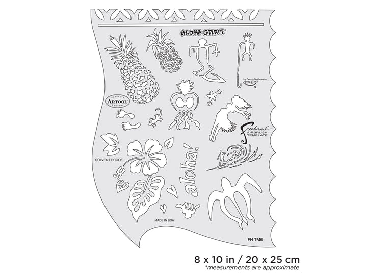 IWATA Artool Tiki Master Aloha Spirit Freehand Airbrush Template by Dennis Mathewson | 758240132875