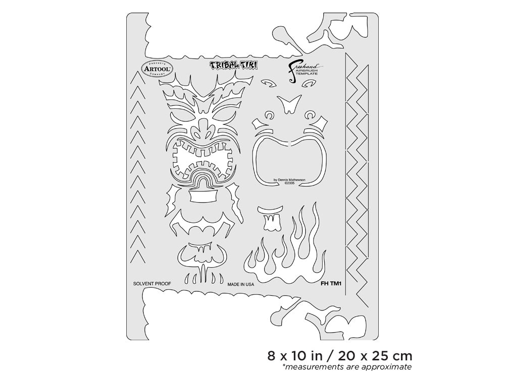 IWATA Artool Tiki Master II Tribal Tiki Freehand Airbrush Template by Dennis Mathewson | 758240132820