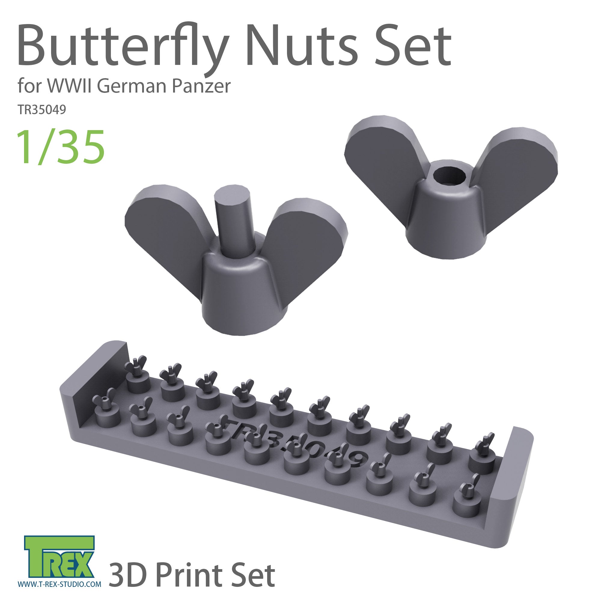T-Rex Studio 1/35 Butterfly Nuts Set for WWII German Panzer | 6973984750701