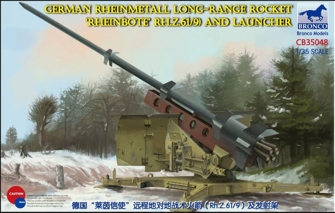 Bronco Models 1/35 German Rheinmetall Long-Range Rocket Rheinbote (Rh.Z.61/9) and Launcher | 6970162330229