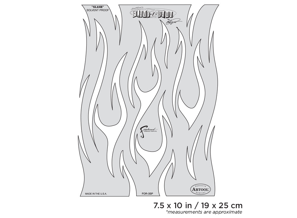 IWATA Artool Freehand Airbrush Templates Flame-o-rama Slash by Craig Fraser | 758240038221