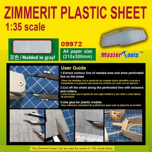 Master Tools Zimmerit Plastic Sheet-A4 Size | 9580208099729