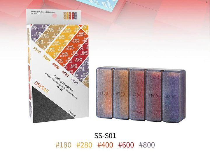DSPIAE #180-#800 Sanding Sponge 30Pcs | 6970845563159