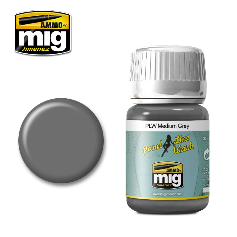 Ammo Mig Medium Grey Panel Line Wash | 8432074016014