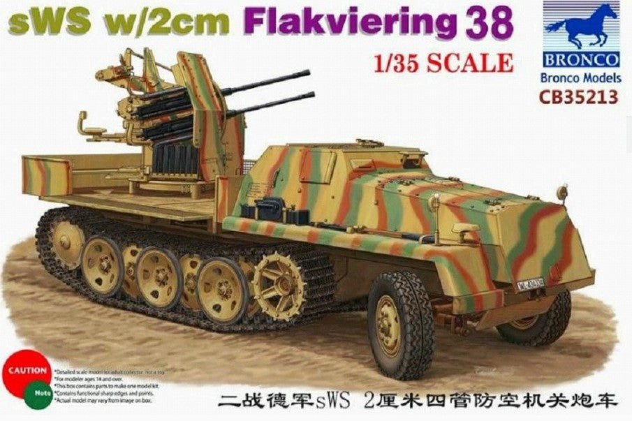 Bronco Models 1/35 sWS w/ 2cm Flakviering 38 Military Truck | 4544032742263