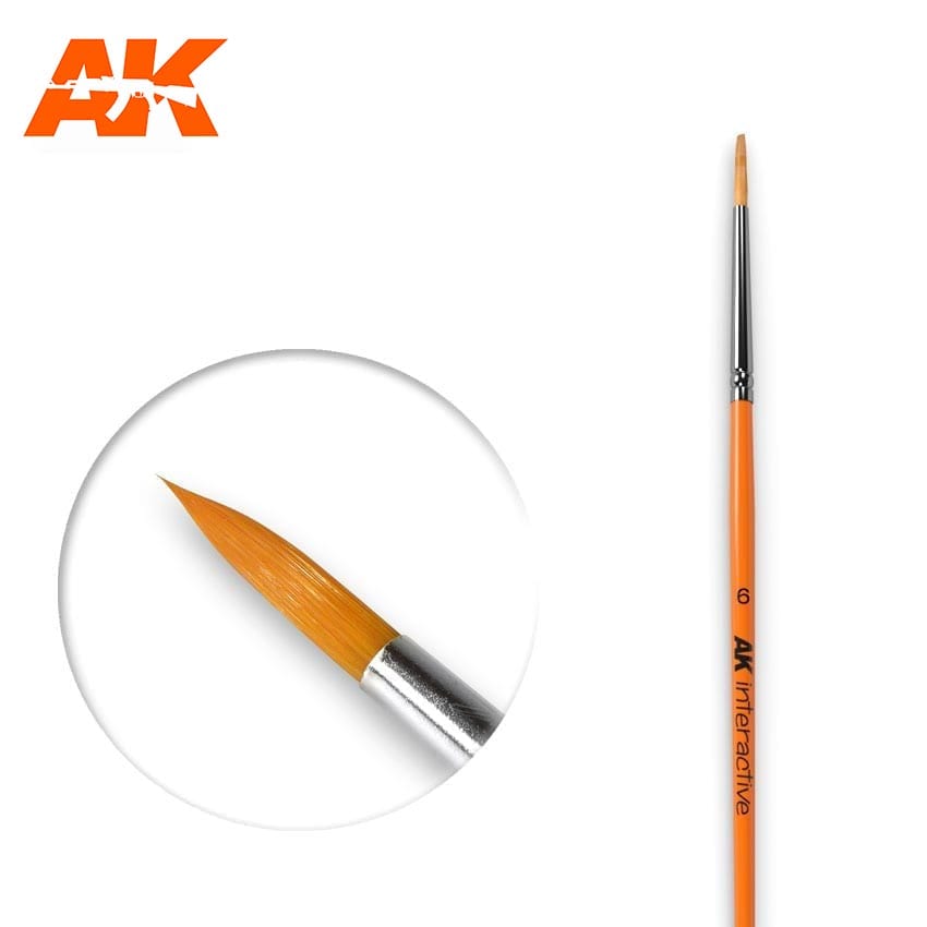 AK Interactive Round Brush 6 Synthetic | 8436535576062