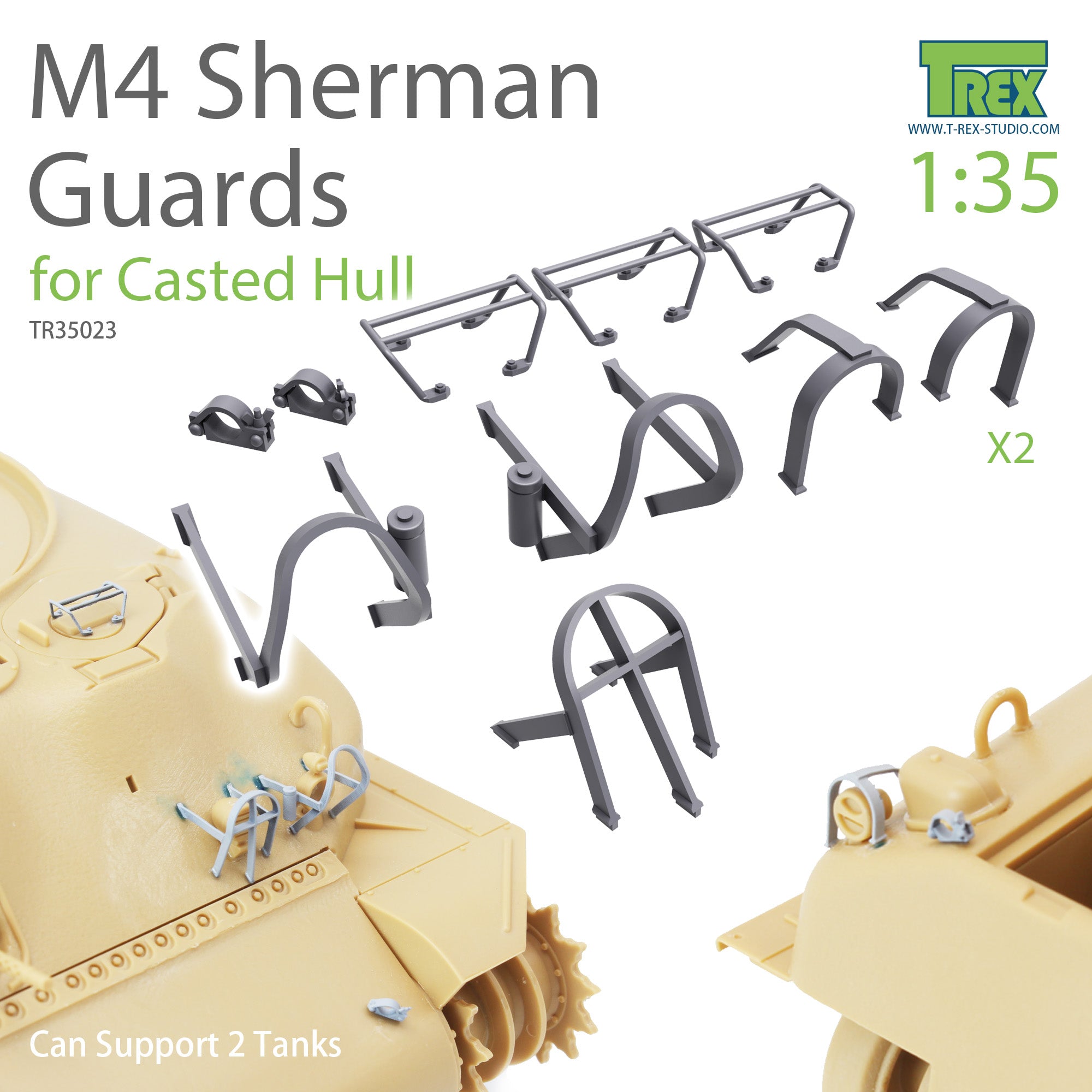 T-Rex Studio 1/35 M4 Sherman Guards Set (for Casted Hull) can support 2 tanks | 6973984750473