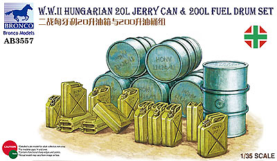 Bronco Models 1/35WWII Hungarian 20L Jerry Can & 200L Fuel Drum Set | 4544032695774