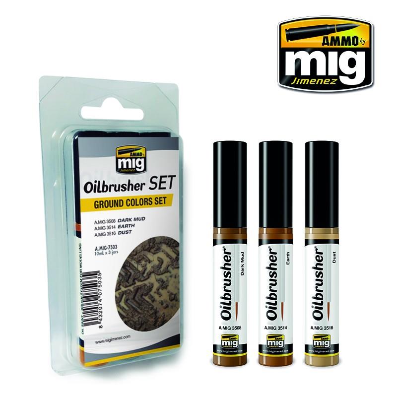 Ammo Mig Oilbrusher Ground Colors Set | 8432074075035