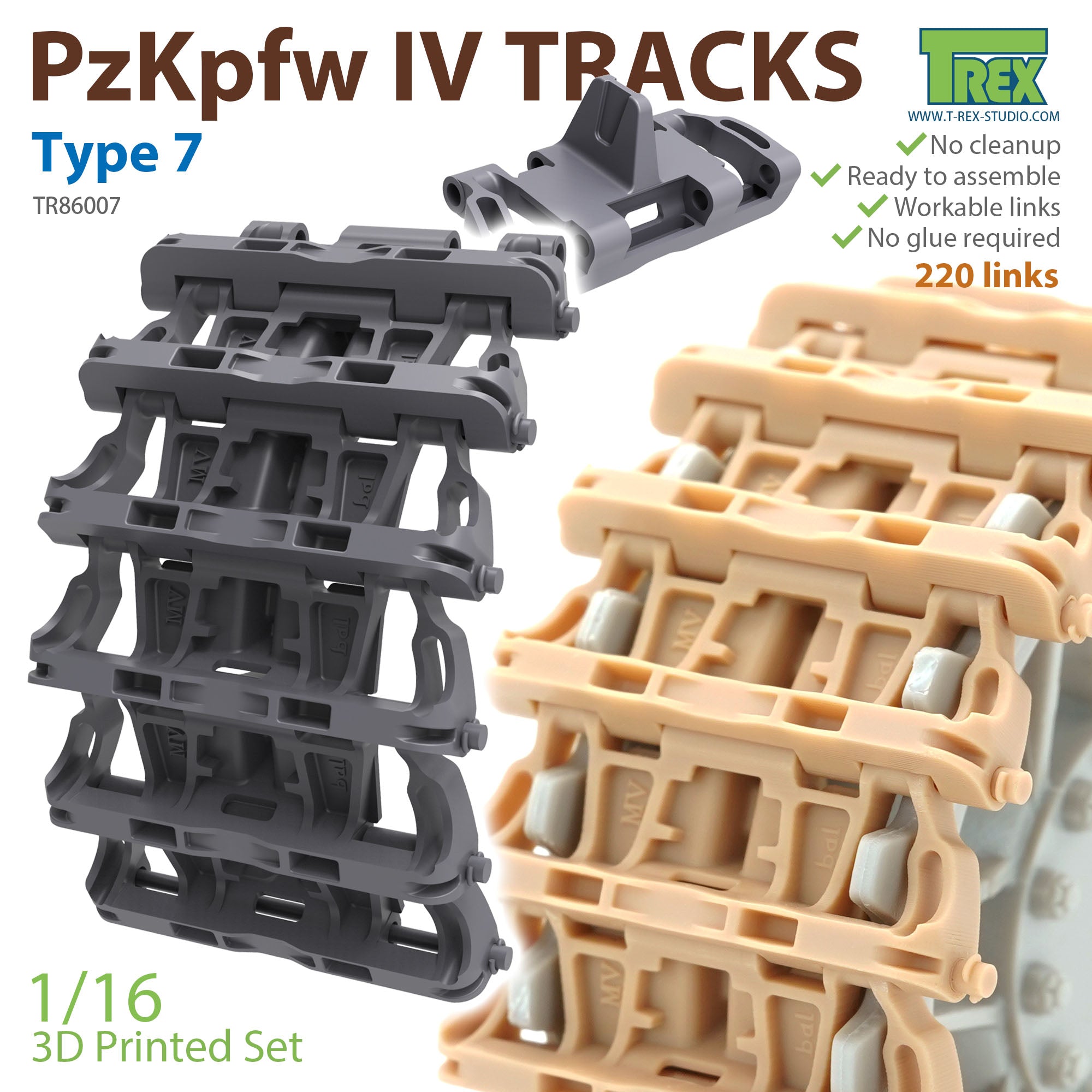 T-Rex Studio 1/16 PzKpfw.III/IV Tracks Type 7 | 6973984751302