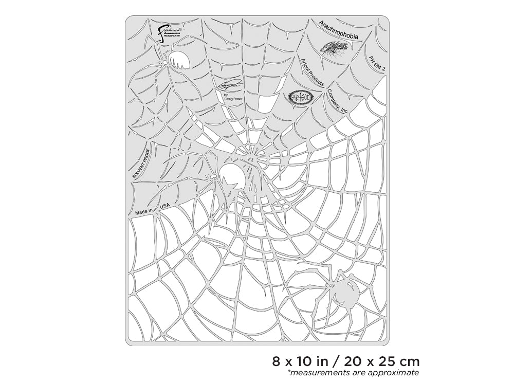 IWATA Artool Spider Master Arachnophobia Freehand Airbrush Template by Craig Fraser | 758240150763