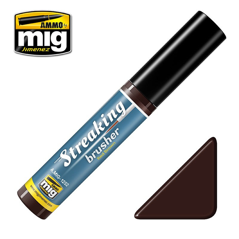 Ammo Mig Streakingbrusher - Red Brown | 8432074012528