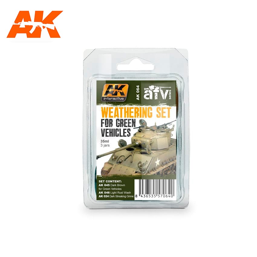 AK Interactive Green Vehicles Weathering Set | 8436535570640