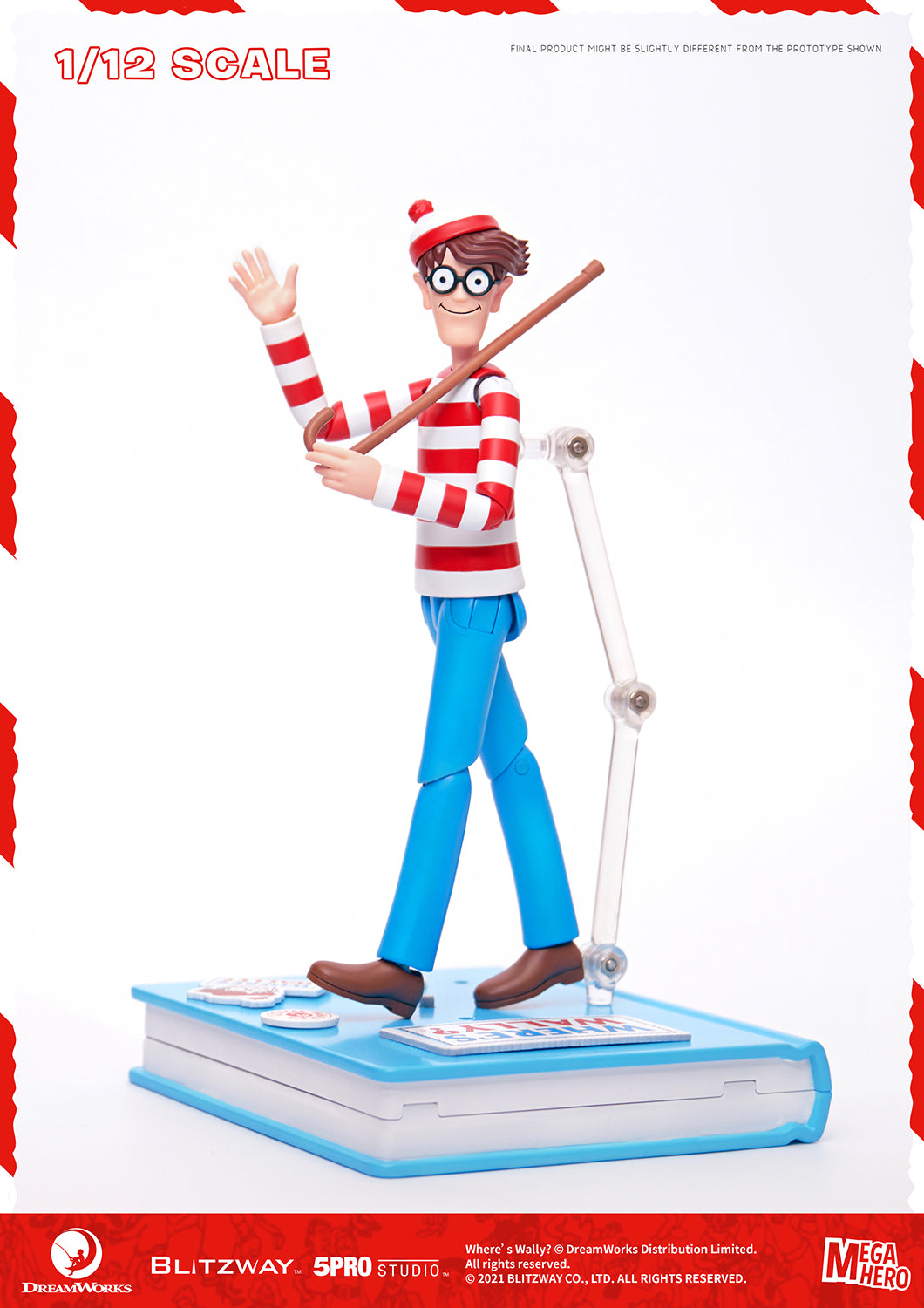 Blitzway Waldo 1/12th Scale Action Figure (Normal version) 'Where's Waldo', 5Pro Studio MEGAHERO Series | 880932147949