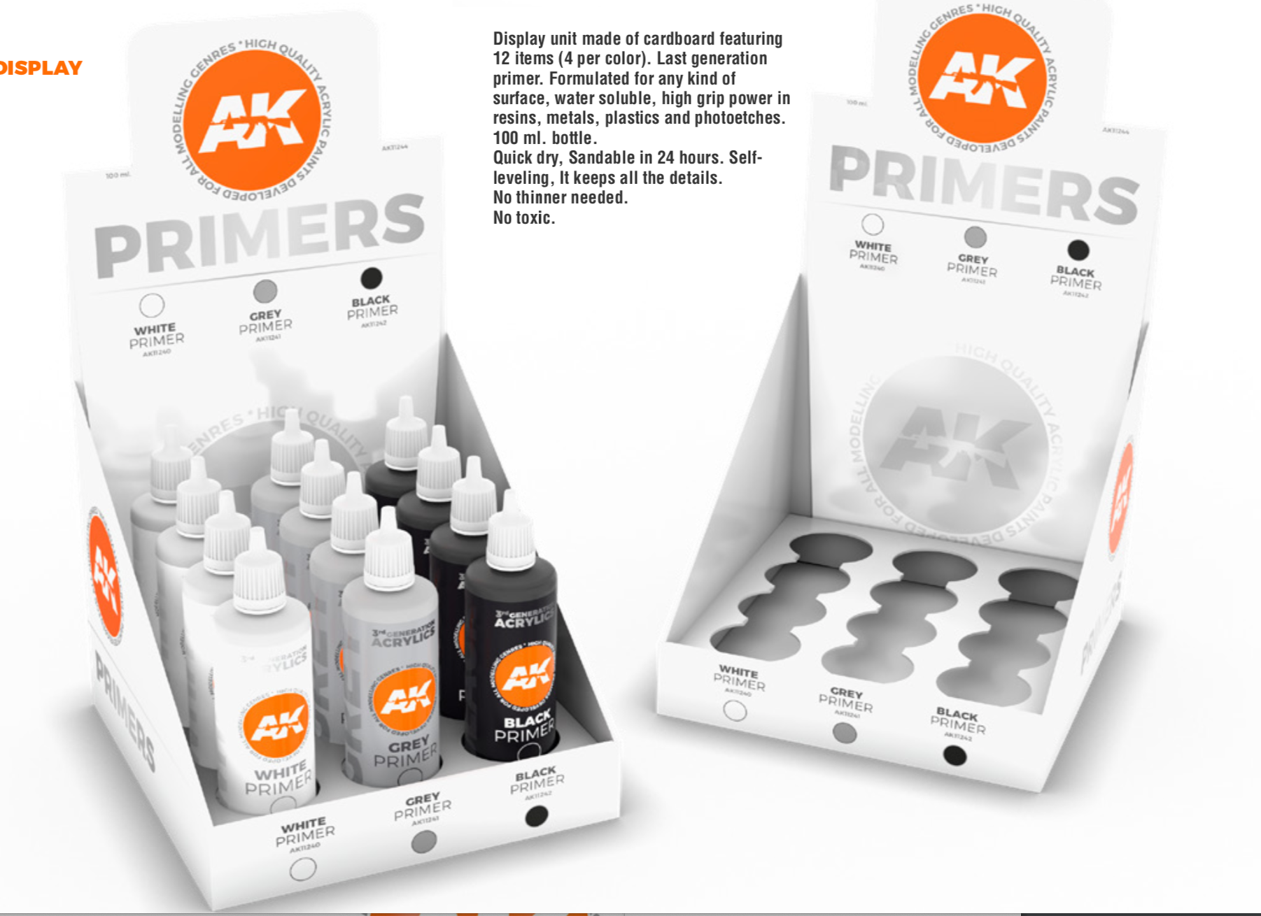 AK Interactive 3G Primers Display (3 ref x 4 units) | 8435568307056