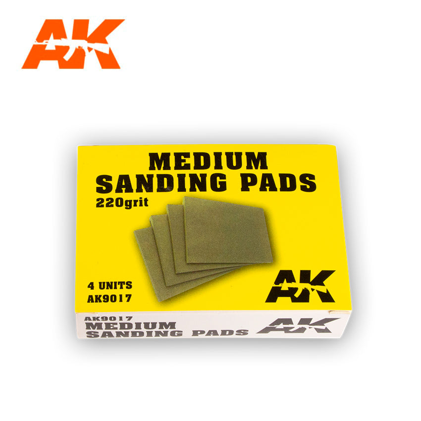 AK Interactive Medium Sanding Pads 220 grit. 4 units | 8435568305328