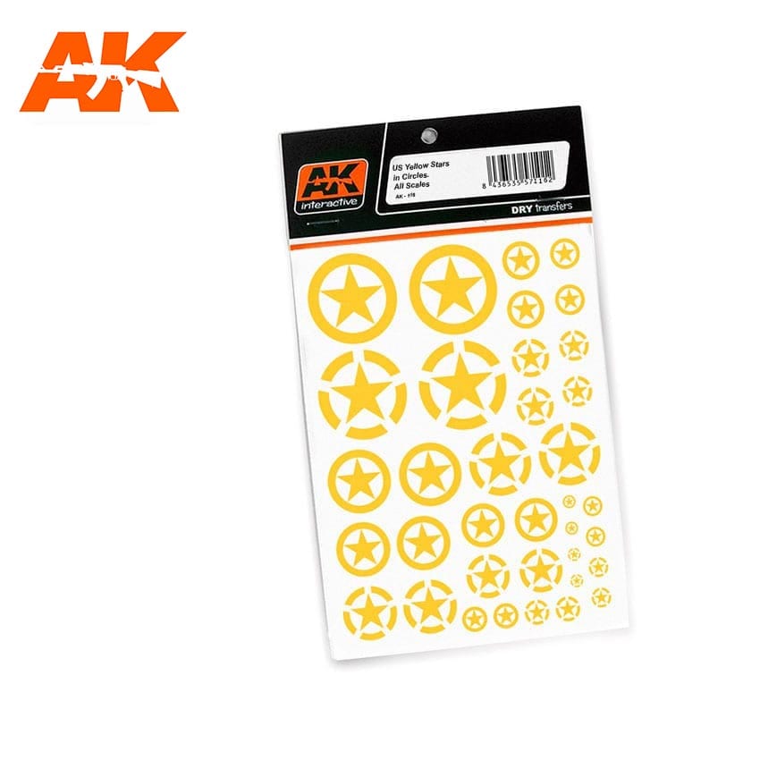 AK Interactive Us Yellow Stars In Circles All Scales
