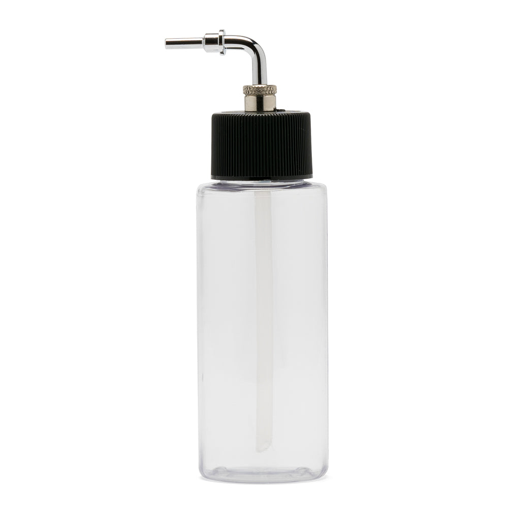 IWATA Crystal Clear Bottle 2 oz / 60 ml Cylinder With Side Feed Adaptor Cap | 734748145241