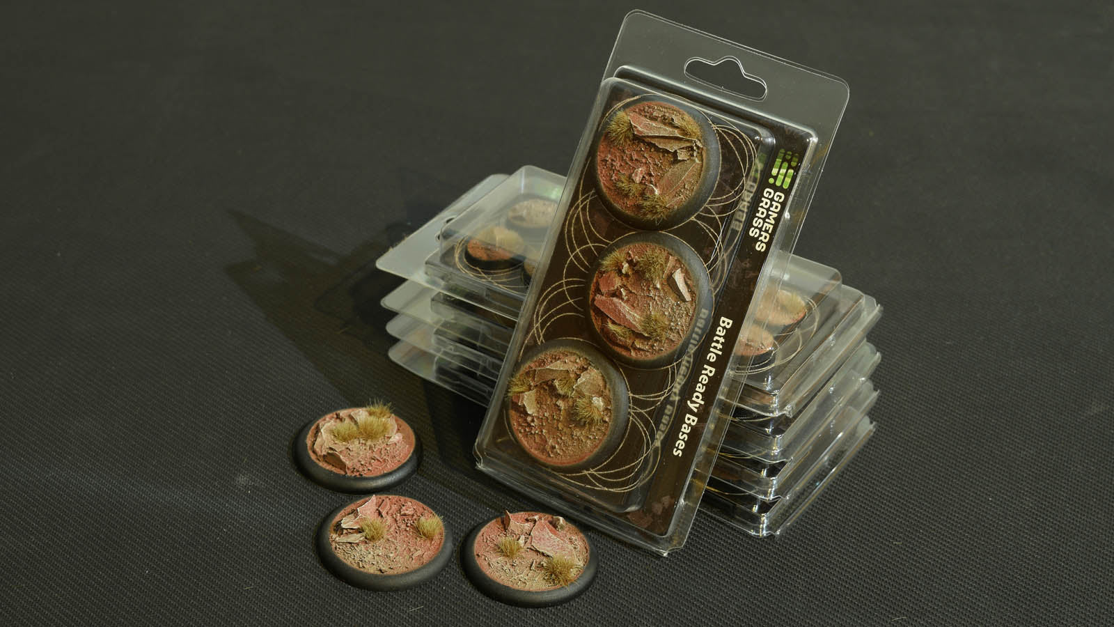 Gamers Grass Battle Ready Bases - Badlands - Round Lip 50mm (x3) | 738956788917